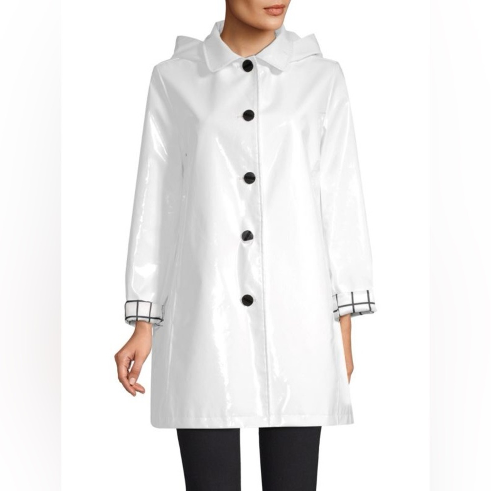 Jane Post Iconic Princess Slicker w/ Detachable Hood White Size Small